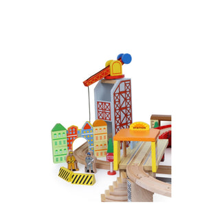 small foot | Holzeisenbahn Hafen Eisenbahn-Spielset mit Zubehör - Racher