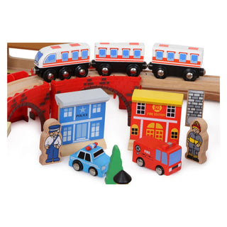 small foot | Holzeisenbahn Hafen Eisenbahn-Spielset mit Zubehör - Racher