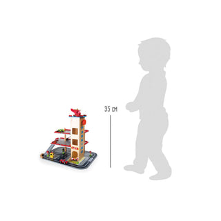 small foot | Parkhaus Rasante Abfahrt Spielgarage aus Holz mit Zubehör - Racher