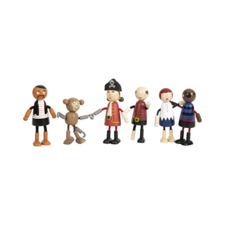 small foot | Piraten Figuren Biegepuppen 6er Set - Racher