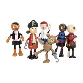 small foot | Piraten Figuren Biegepuppen 6er Set - Racher