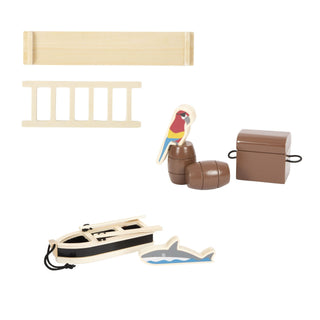 small foot | Piratenschiff aus Holz mit Zubehör für Puppen - Racher