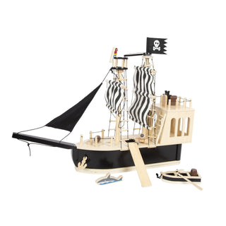 small foot | Piratenschiff aus Holz mit Zubehör für Puppen - Racher