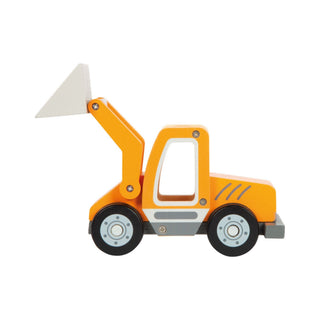 small foot | Radlader mit beweglicher Schaufel Bagger aus Holz - Racher