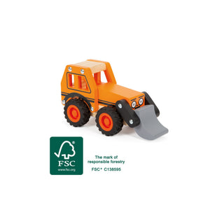 small foot | Bagger Baustellenfahrzeug aus Holz mit beweglicher Schaufel