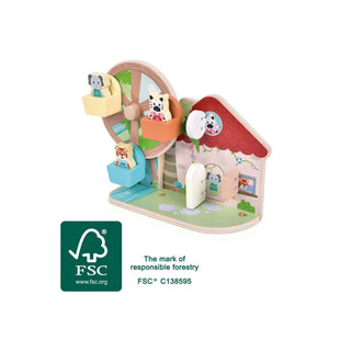 small foot | Motorikspielzeug Riesenrad Jungle Friends Holzspiel