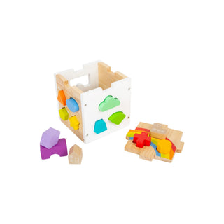 small foot | Steckwürfel Regenbogen Motorikspielzeug aus Holz
