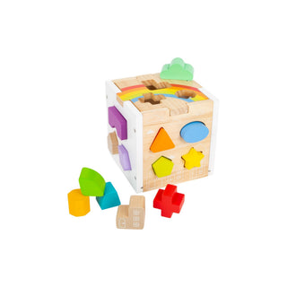 small foot | Steckwürfel Regenbogen Motorikspielzeug aus Holz