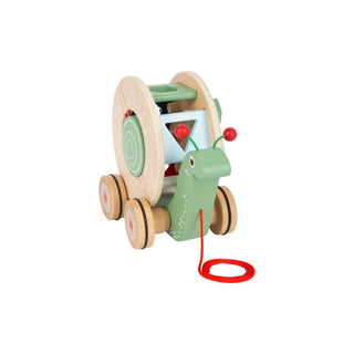 small foot | Nachzieh-Stecktier Schnecke aus Holz Motorikspielzeug