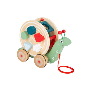 small foot | Nachzieh-Stecktier Schnecke aus Holz Motorikspielzeug