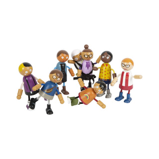 small foot | Biegepuppen-Familie mit Baby Patchworkfamily 8 Holzfiguren