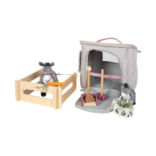 small foot | Spielset Esel mit Stall und Zubehör in der Tasche