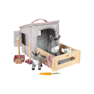 small foot | Spielset Esel mit Stall und Zubehör in der Tasche
