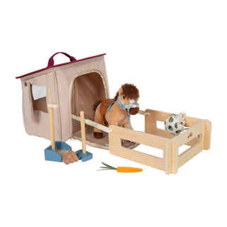 small foot | Spielset Pferd mit Stall und Zubehör in der Tasche