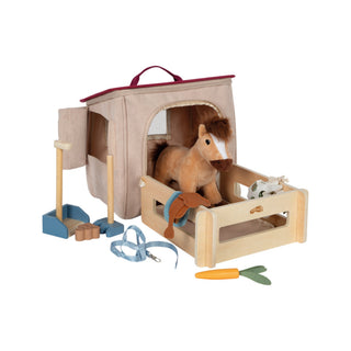 small foot | Spielset Pferd mit Stall und Zubehör in der Tasche