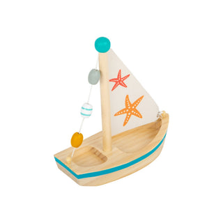 small foot | Wasserspielzeug Segelboot Seestern aus Holz für Kinder