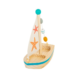 small foot | Wasserspielzeug Segelboot Seestern aus Holz für Kinder