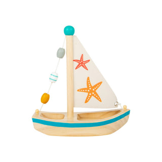 small foot | Wasserspielzeug Segelboot Seestern aus Holz für Kinder