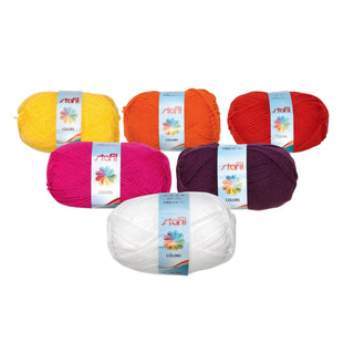 Stafil | Schulwolle Strick- & Häkelwolle 50g 12er Set Standardfarben