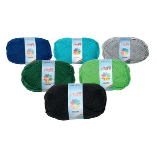 Stafil | Schulwolle Strick- & Häkelwolle 50g 12er Set Standardfarben