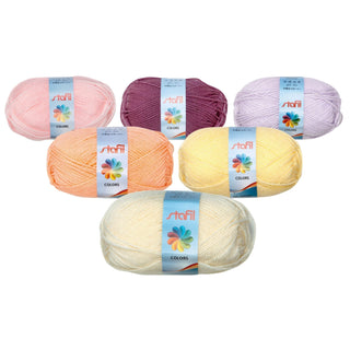 Stafil | Schulwolle Strick- & Häkelwolle 50g 12er Set Pastellfarben