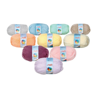 Stafil | Schulwolle Strick- & Häkelwolle 50g 12er Set Pastellfarben
