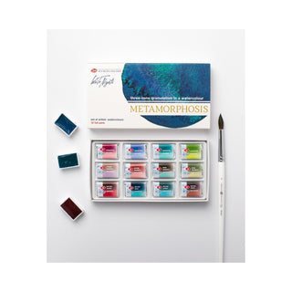 WHITE NIGHTS | Metamorphosis granulierendes Aquarellfarben-Set 12 x 1/1 Näpfchen im Karton